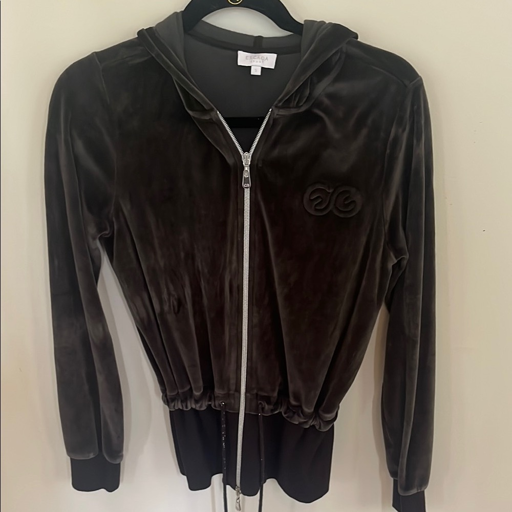 Escada Women's Brown Velour Hoodie
